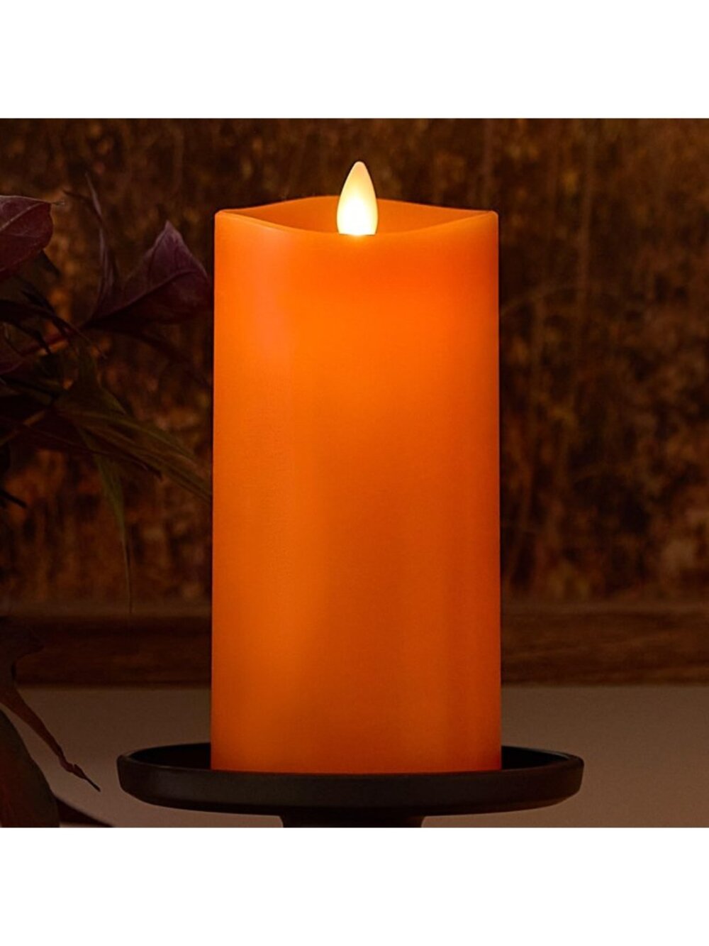 Flameless LED Candle with Timer, Real Wax Pillar, 3x6.5 Inch, Fall Decor, Remote